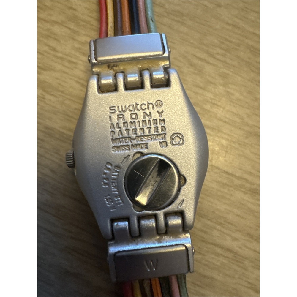 Swatch Watch Irony Filamento YSS1006 Multicolor Swiss AG Y2k New Battery No Band - Picture 6 of 6